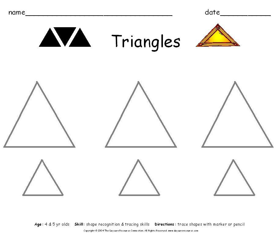 Triangle Worksheets For Preschoolers The Best Worksheets Image