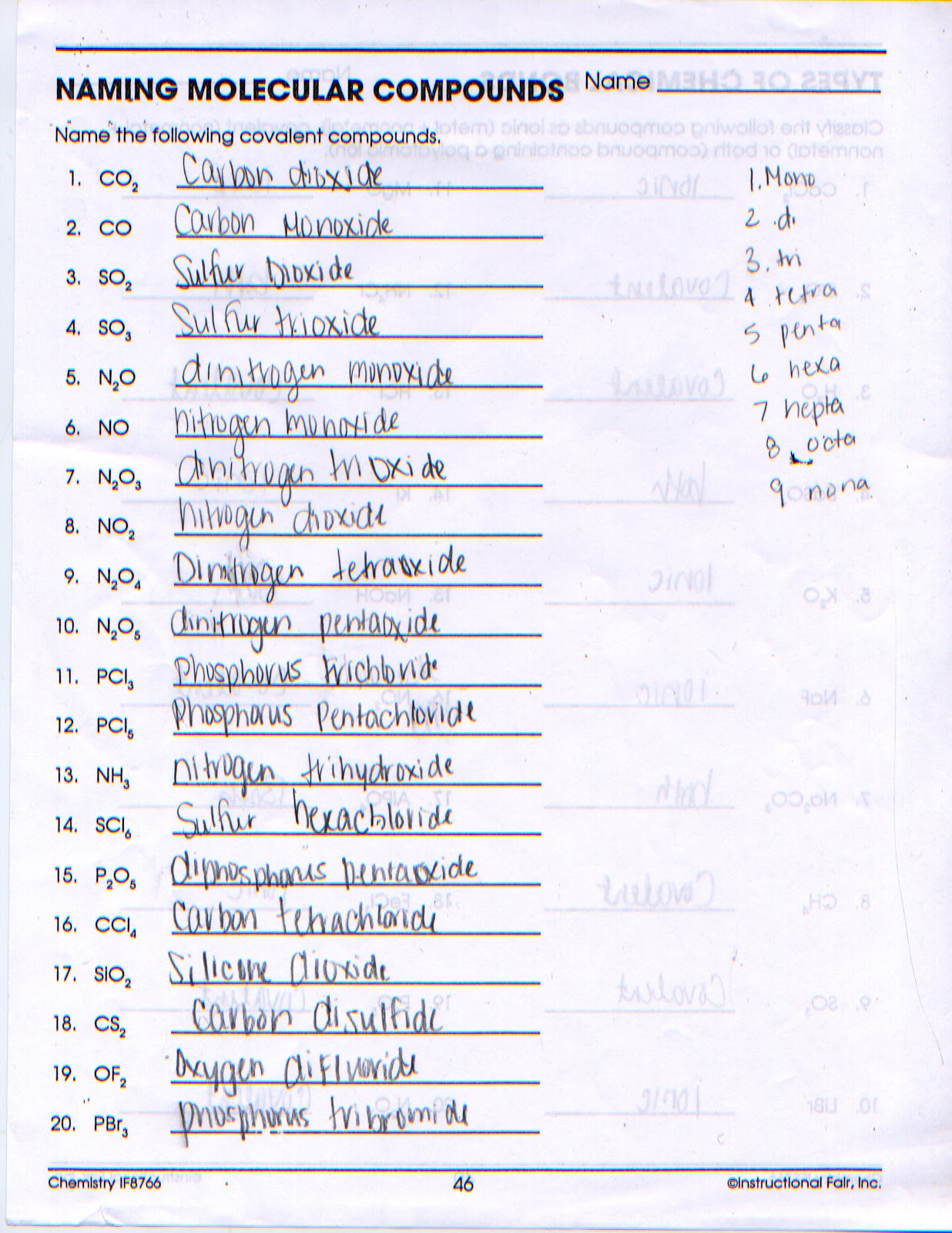 Types Of Compounds Worksheet The Best Worksheets Image Collection