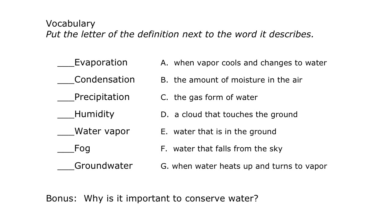 Water Cycle Worksheet 5th Grade Water Cycle Worksheet 6th Grade