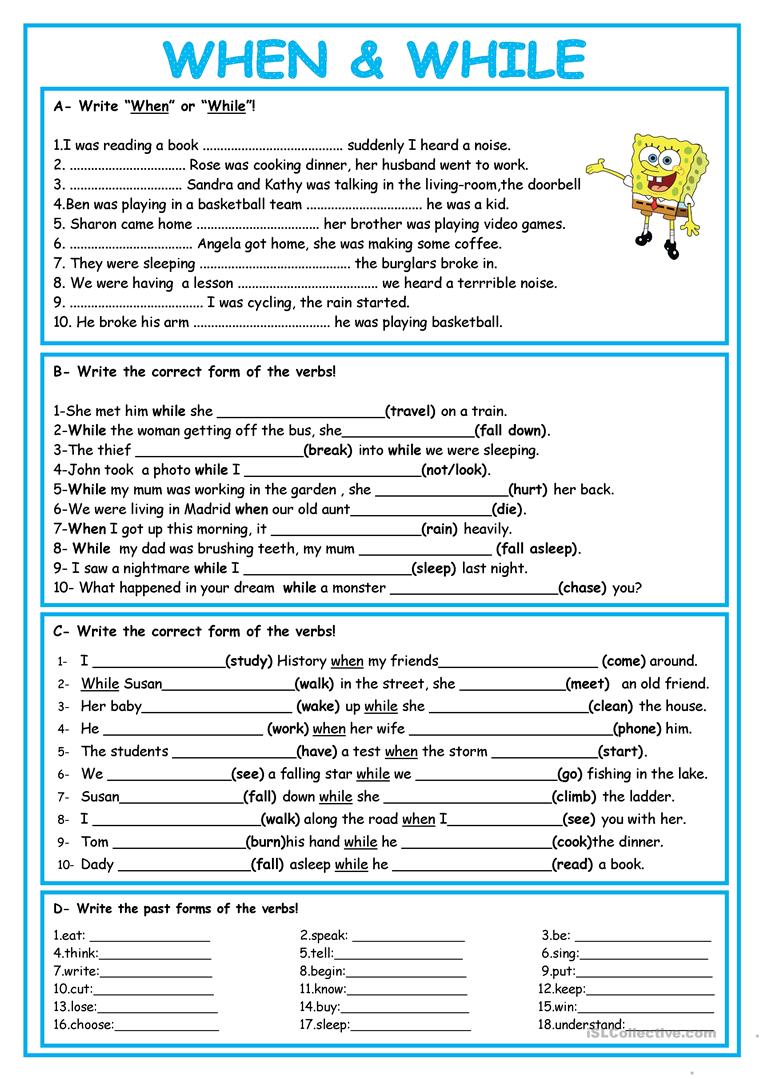 When Or While Worksheet