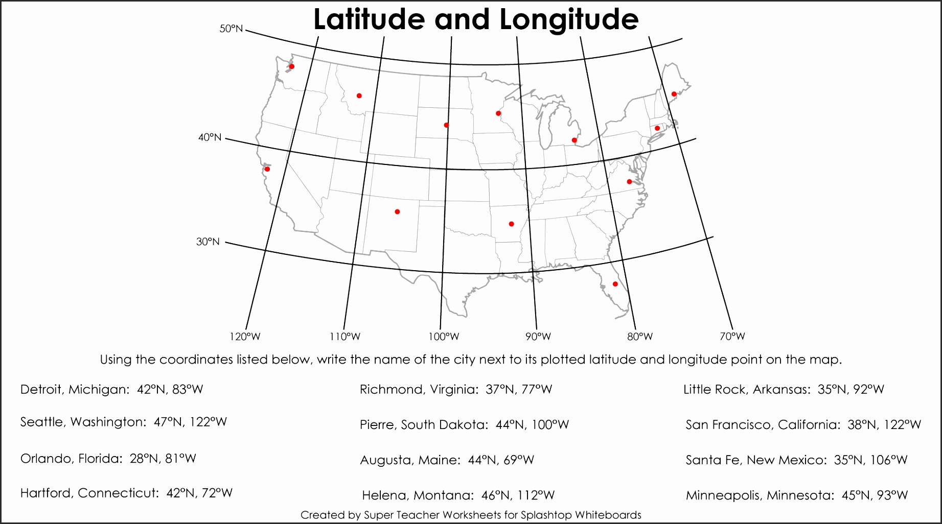 Workbooks Â» Simple Latitude And Longitude Worksheets