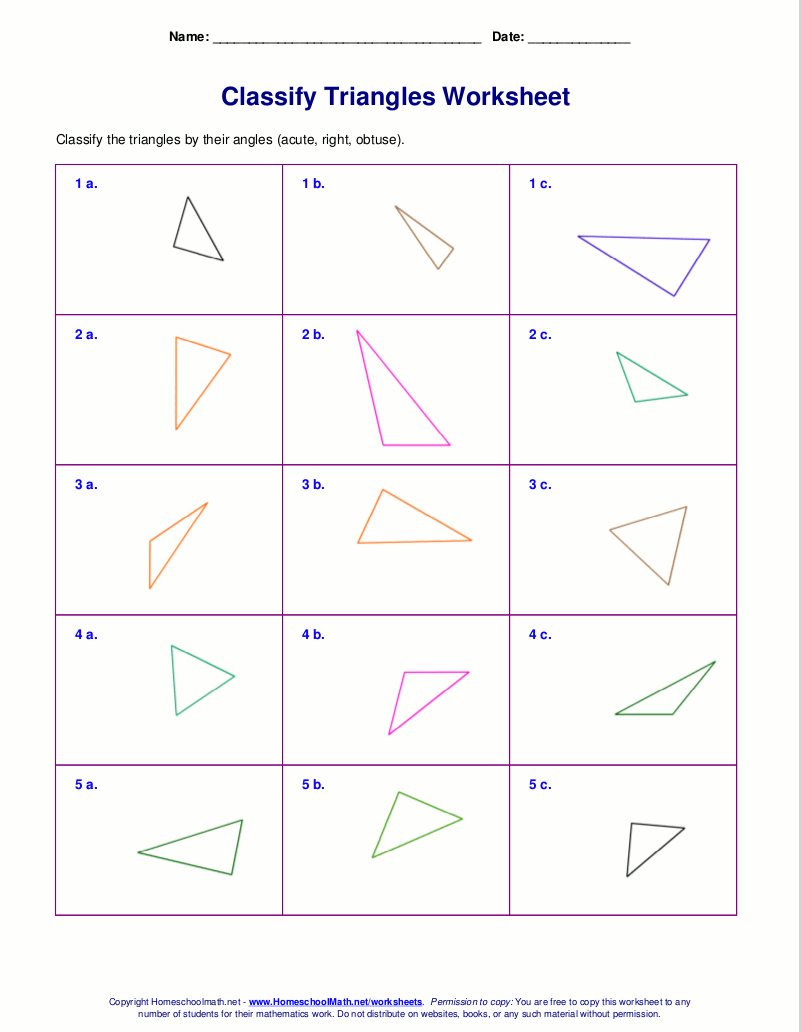 Worksheets For Classifying Triangles By Sides, Angles, Or Both