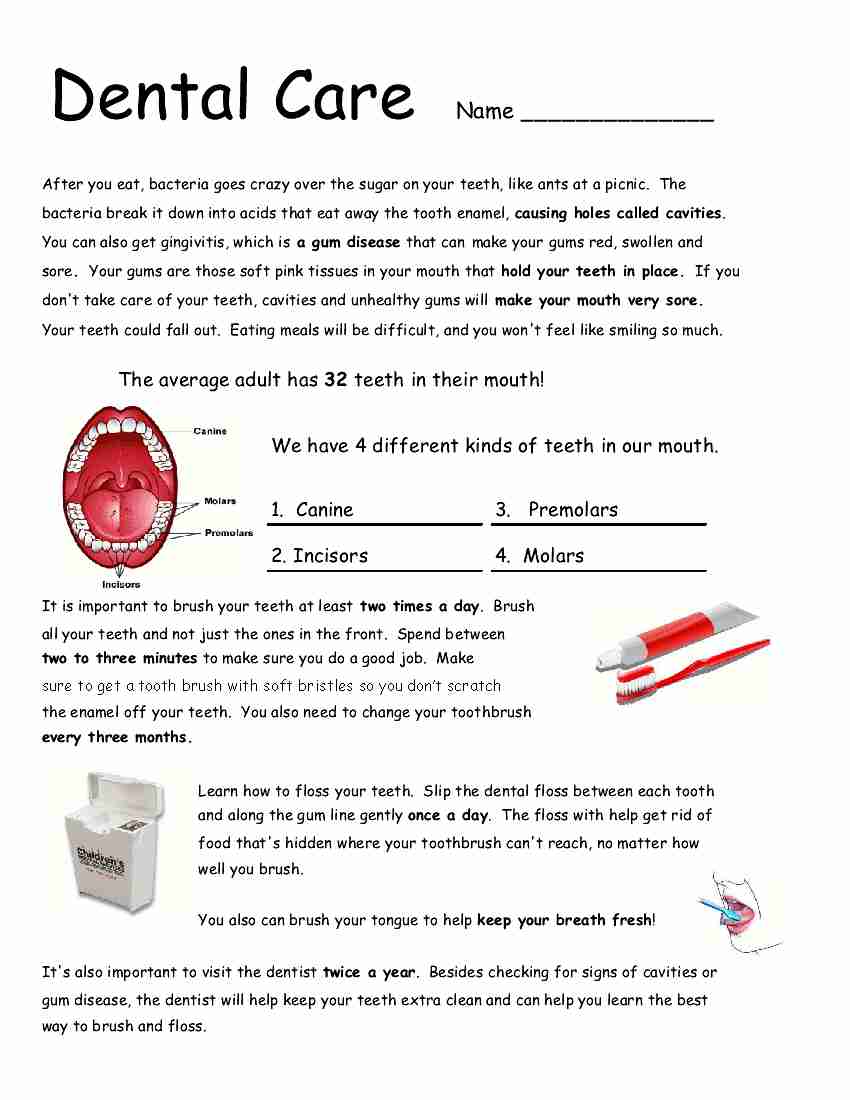 Worksheets For Teaching Hygiene