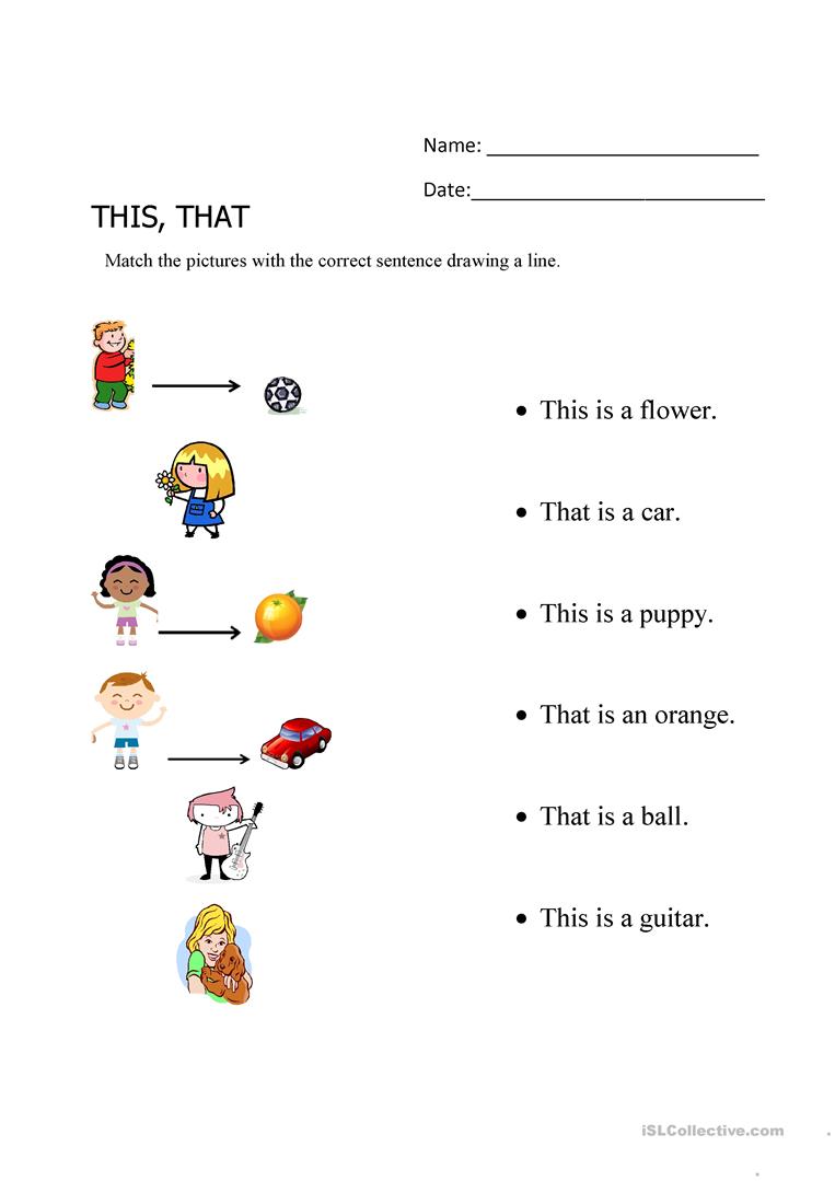 15 Free Esl This And That Worksheets