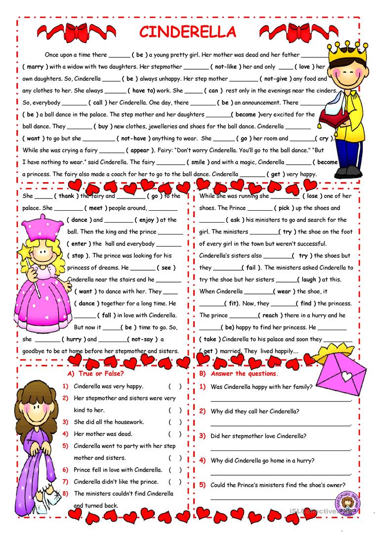 24 Free Esl Cinderella Worksheets