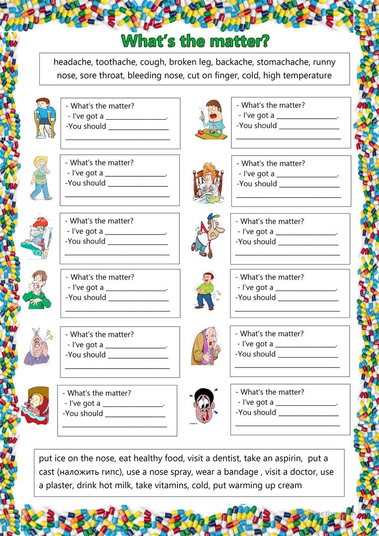 27 Free Esl What's The Matter Worksheets