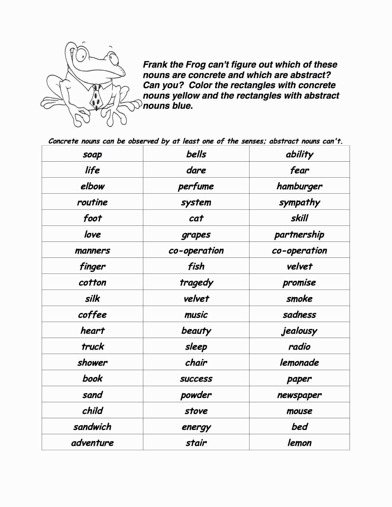 3rd Grade Abstract Nouns Worksheet Best 15 Best Agreement
