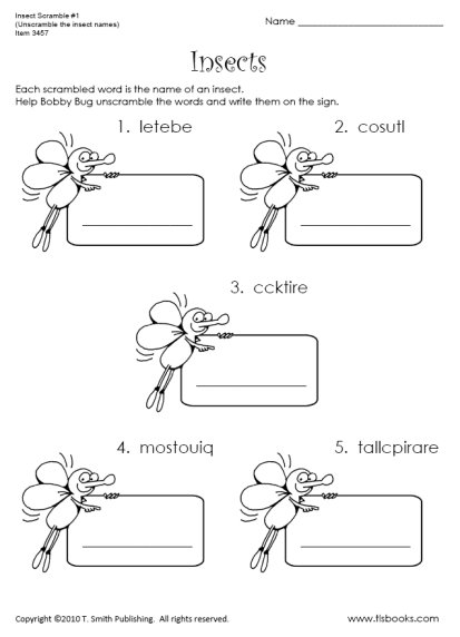 3rd Grade Insect Worksheets
