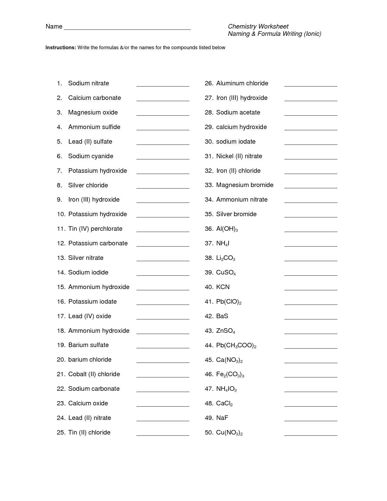 43 Binary Ionic Compounds Worksheet Answers, Binary To Decimal