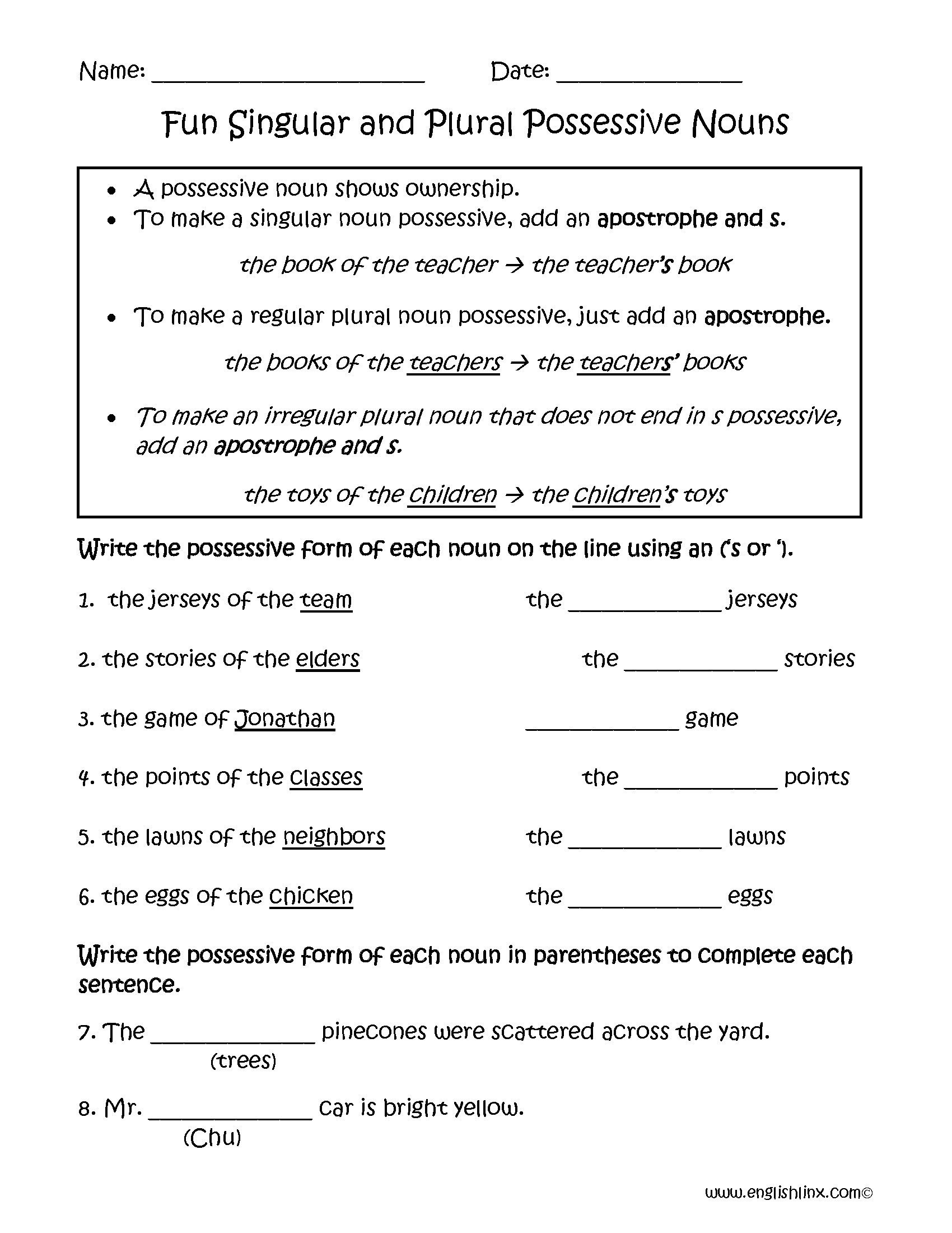 5th Grade Worksheet On Nouns Valid Fun Singular And Plural