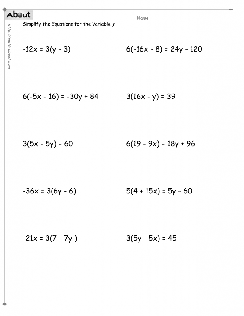 6th Grade Pre Algebra Worksheets The Best Worksheets Image