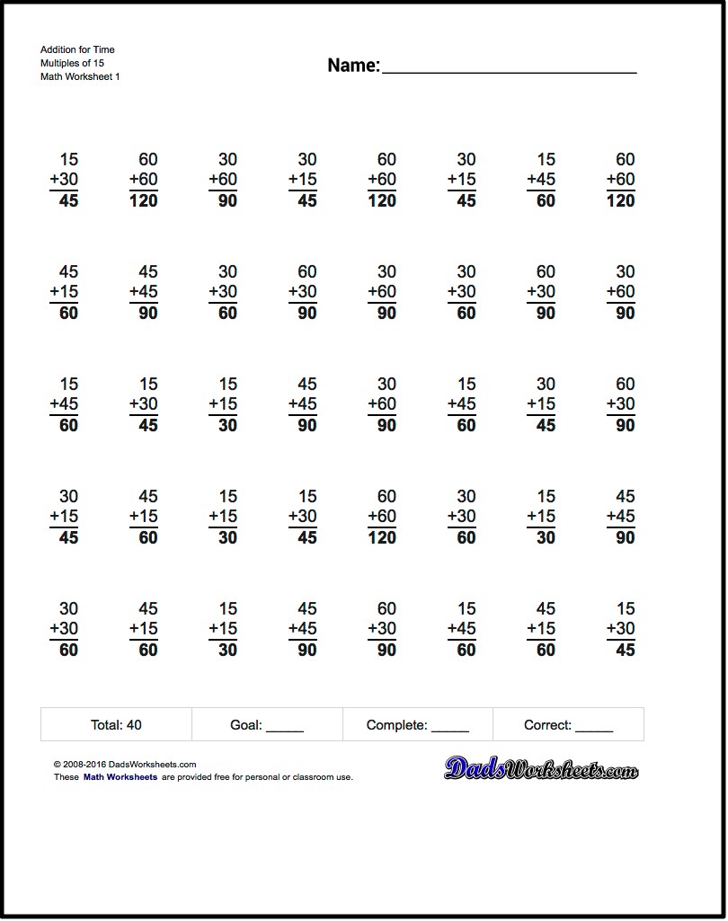 Addition Of Time Worksheets Free The Best Worksheets Image