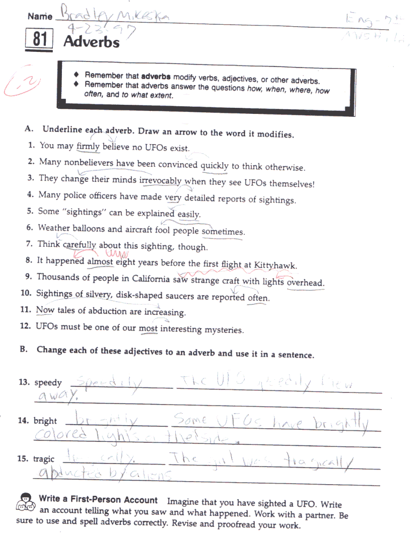 Adjective Phrases Worksheet Grade 10