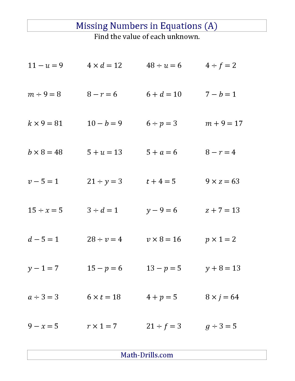 Algebra 1 Printable Worksheets The Best Worksheets Image