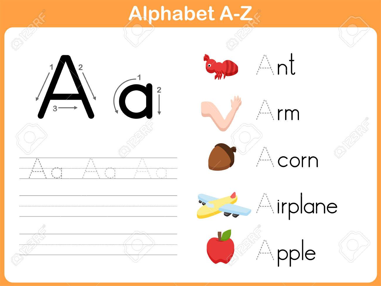 Alphabet Tracing Worksheet  Writing A