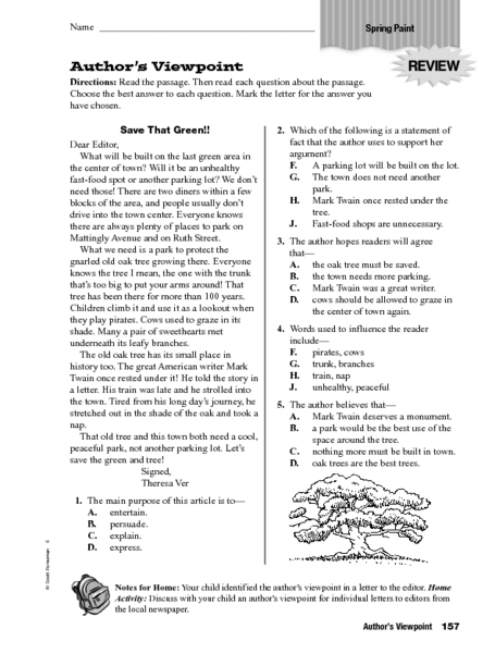 Authors Viewpoint Worksheets The Best Worksheets Image Collection