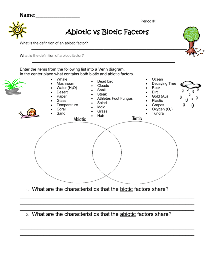 Biotic And Abiotic Factors Worksheet The Best Worksheets Image