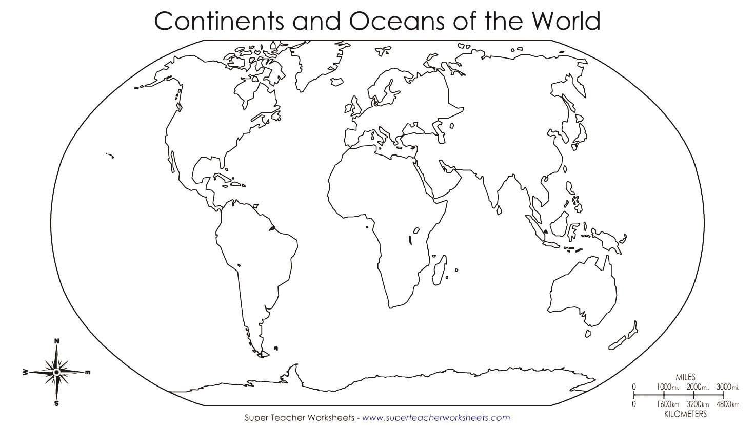 Blank World Map Pdf Continents Throughout