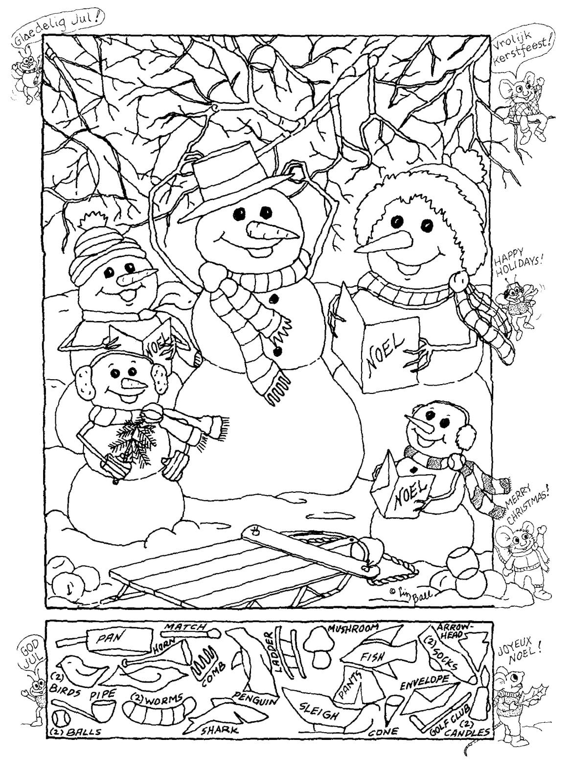 Christmas Hidden Pictures Worksheets