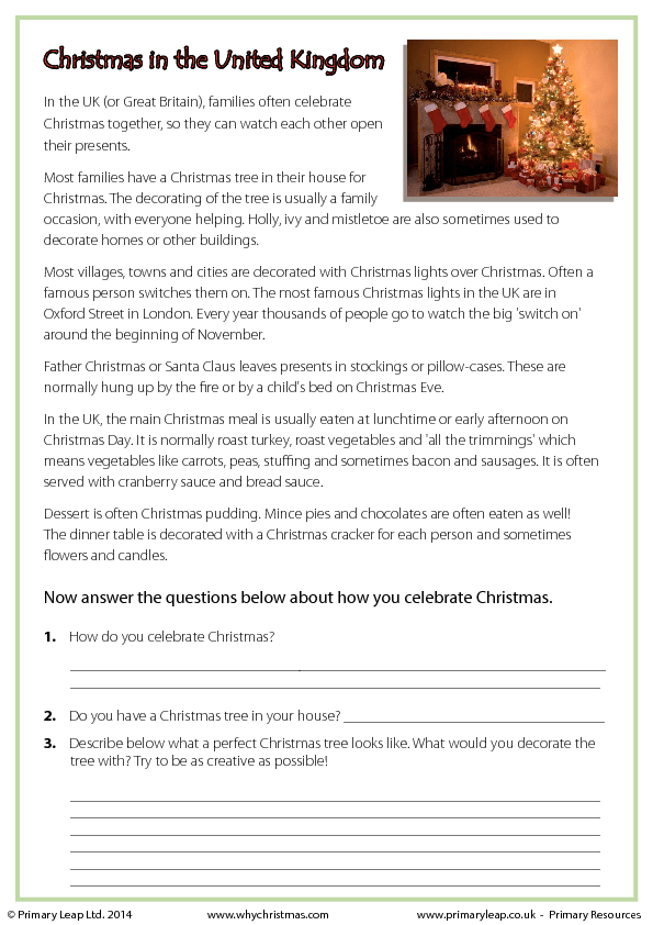 Christmas Reading Comprehension Worksheets Kindergarten 1401750