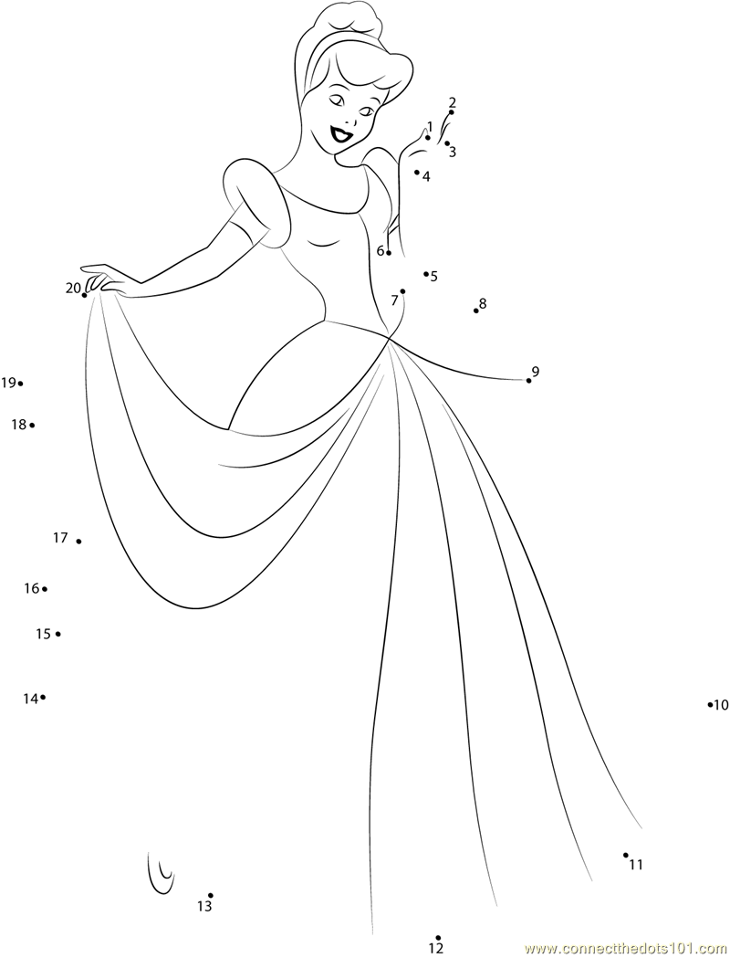 Cinderella Connect The Dots Printable Worksheets