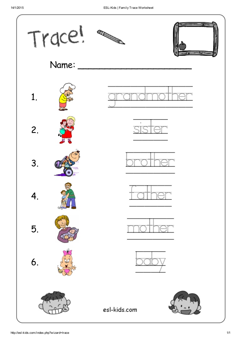 Classy Family Worksheets For Kindergarten For Your Worksheets For