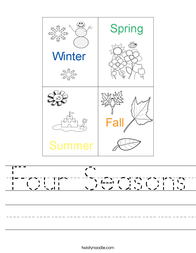 Collection Of 4 Seasons Worksheets For Preschool