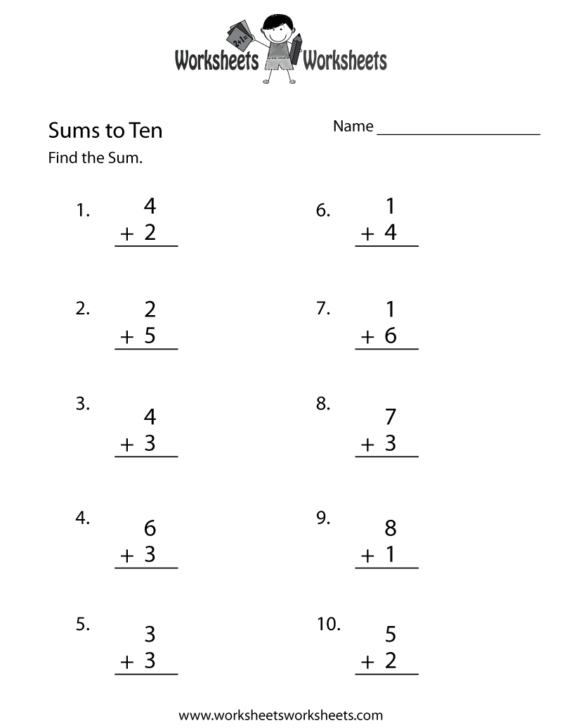 Collection Of Addition Worksheets Printable