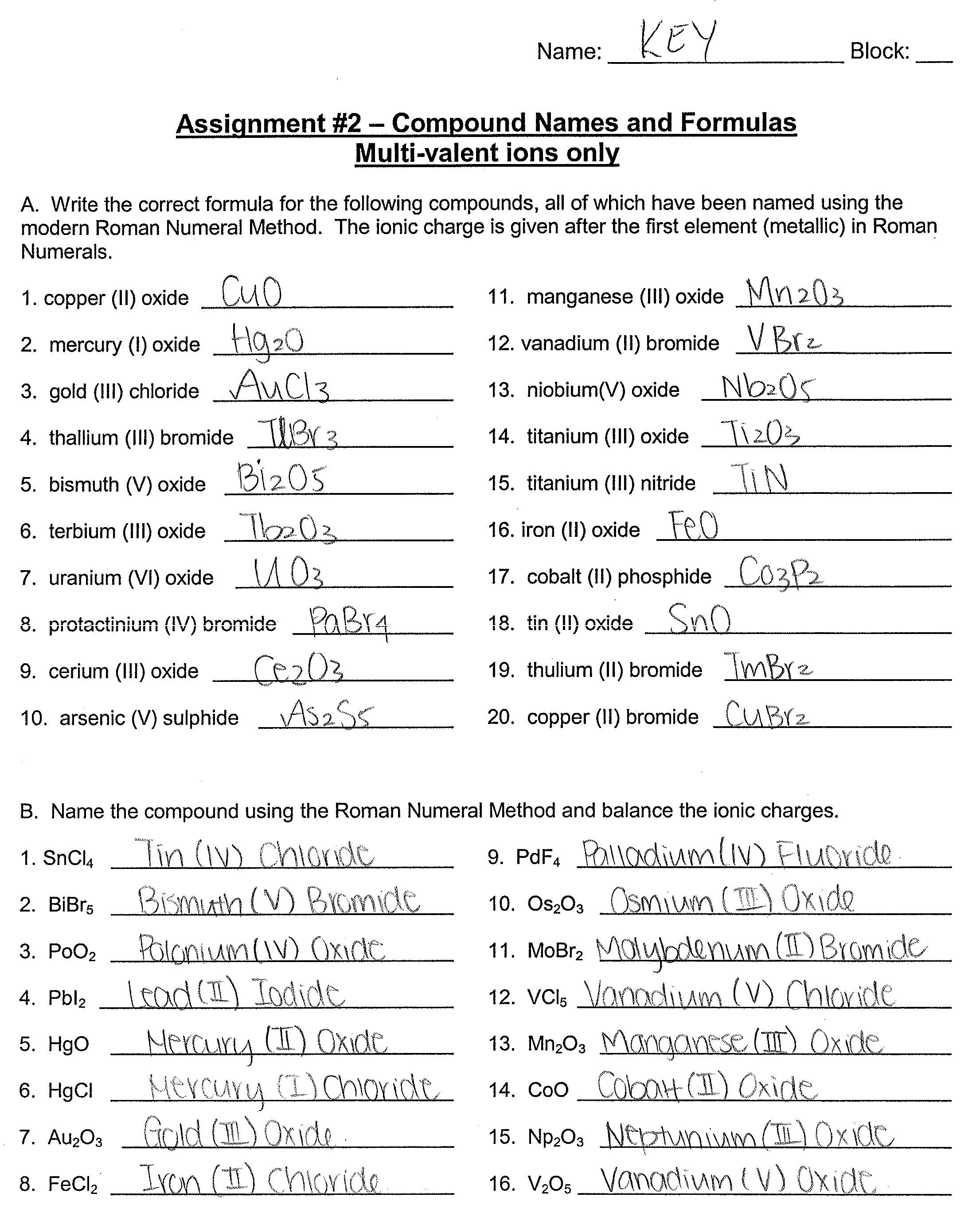 Collection Of Answers For Science Worksheets