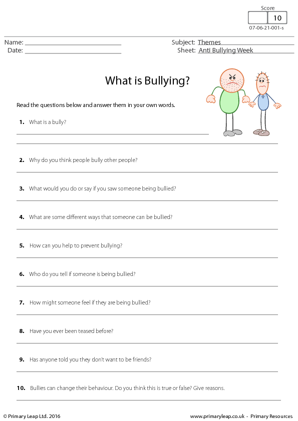 Collection Of Anti Bullying Worksheet