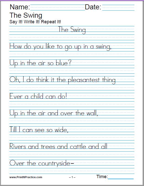 Collection Of Children S Printable Handwriting Worksheets