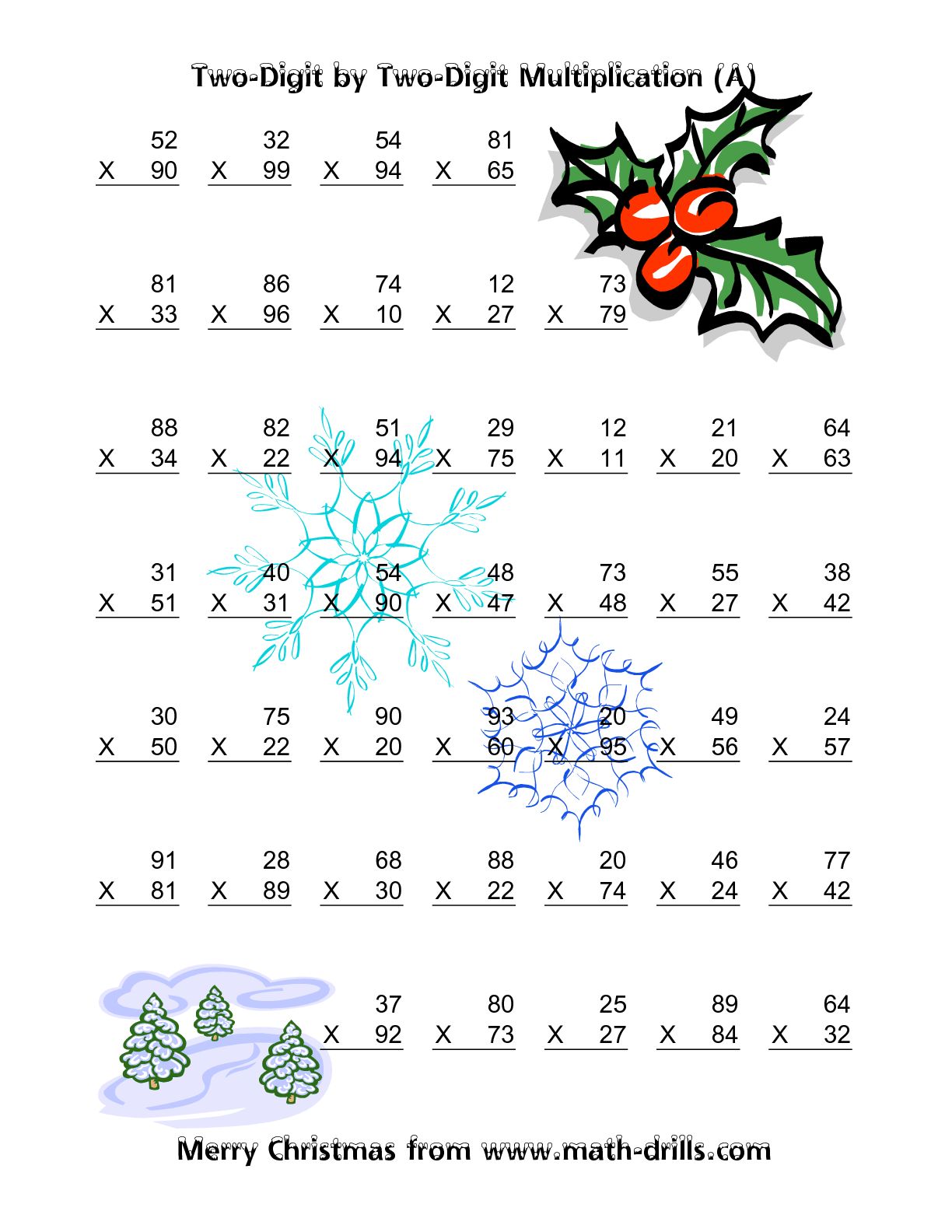 Collection Of Christmas Math Worksheets To Print