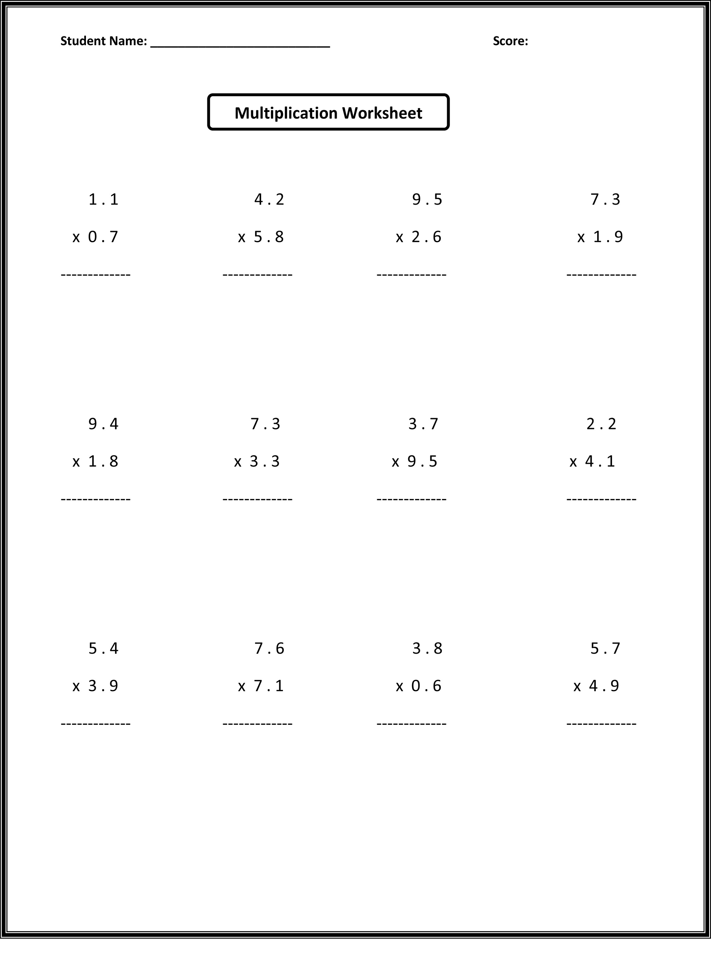 Collection Of Free Math Worksheets For 6th Grade Online