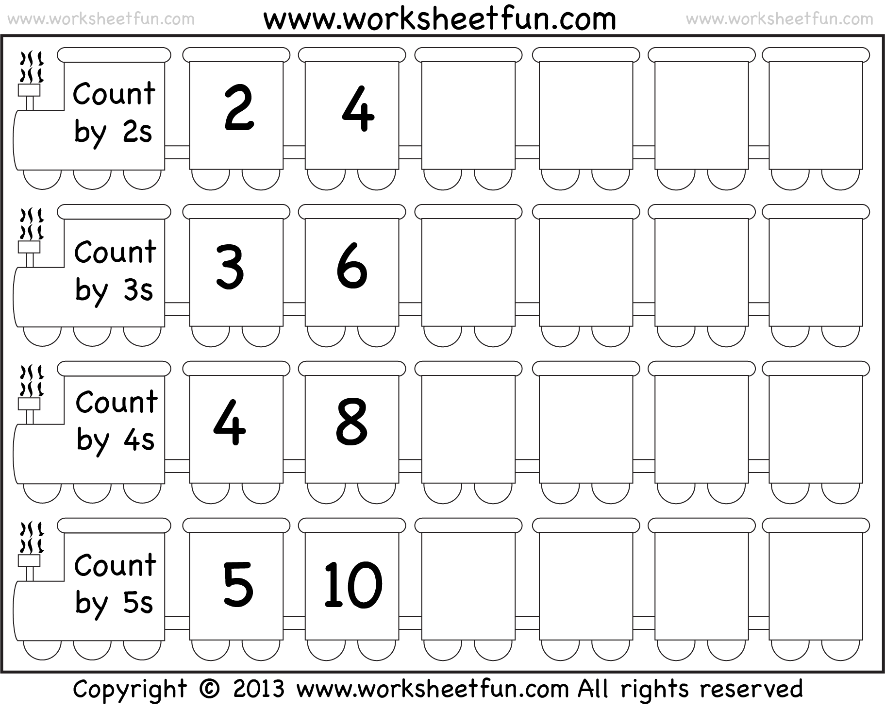 Collection Of Free Math Worksheets For Counting By 2 S
