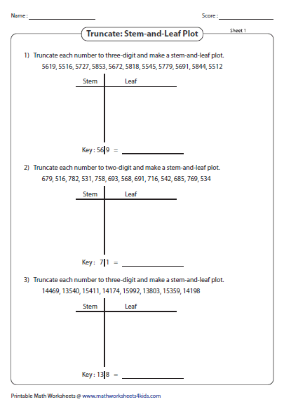Collection Of Free Math Worksheets Stem And Leaf Plot