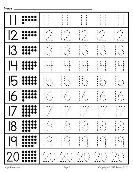 Collection Of Free Tracing Numbers Worksheets For Preschoolers