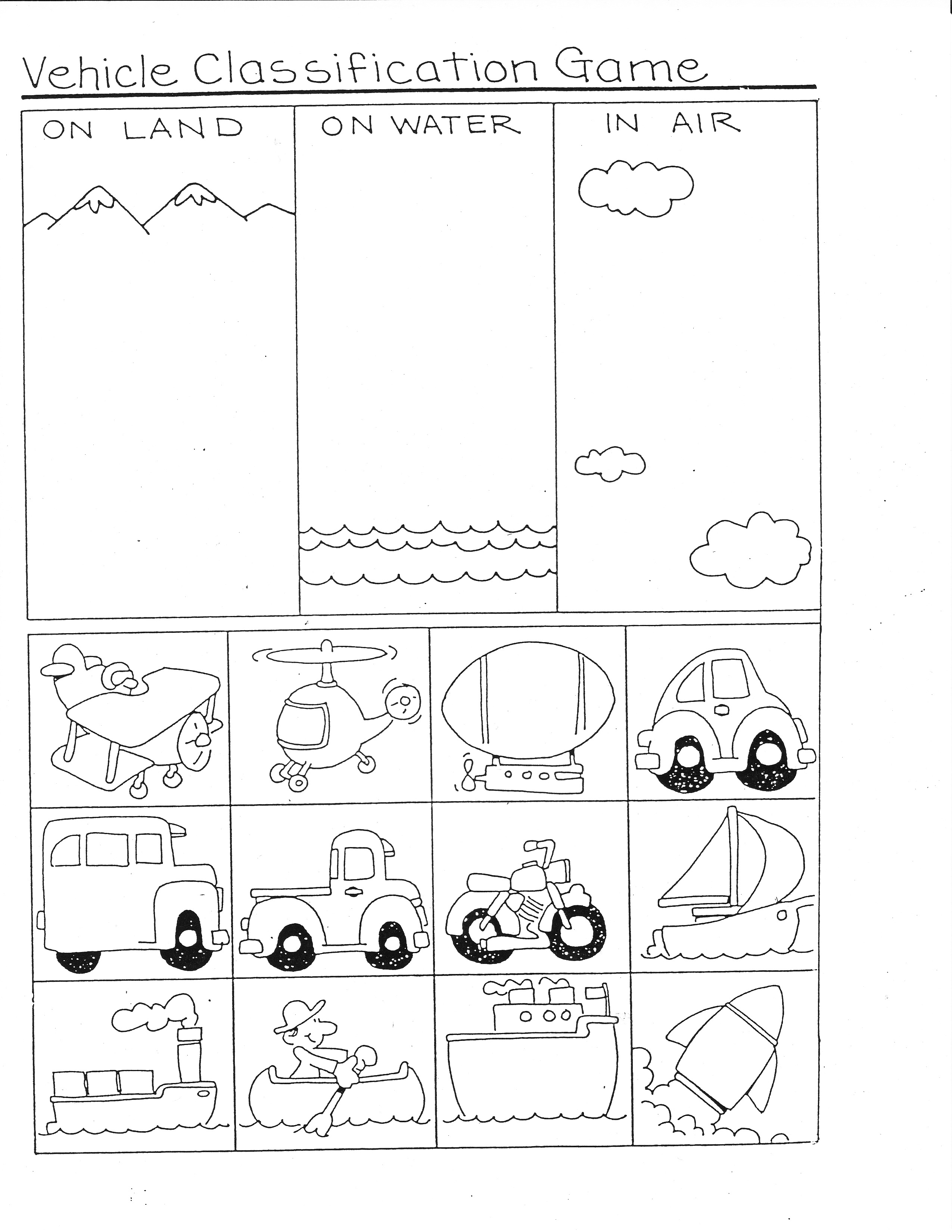 Collection Of Kindergarten Worksheets On Transportation