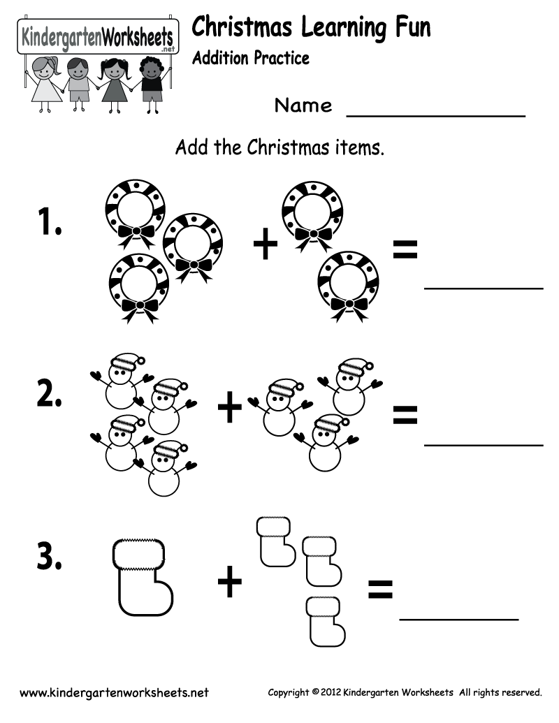 Collection Of Math Addition Worksheets Holiday