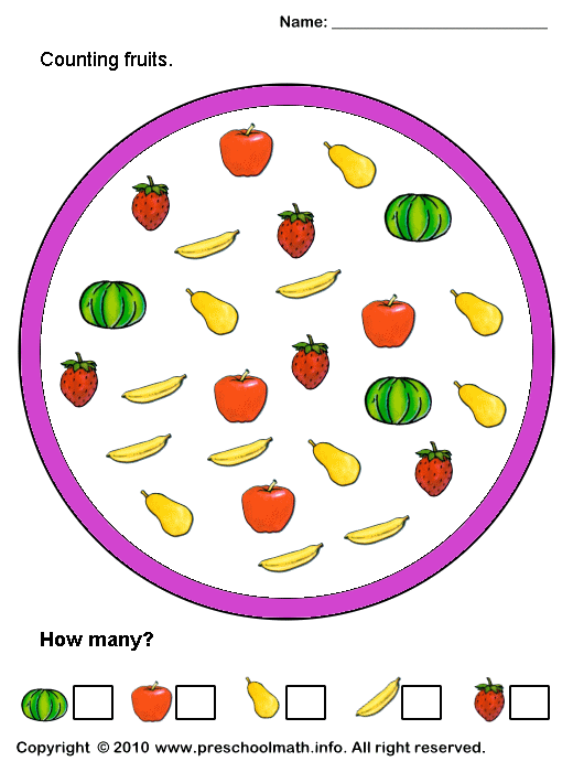 Collection Of Math And Counting Worksheets