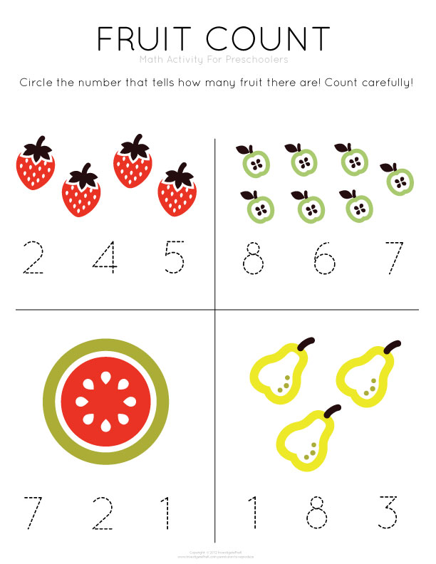 Collection Of Math Printable Worksheets For Preschool
