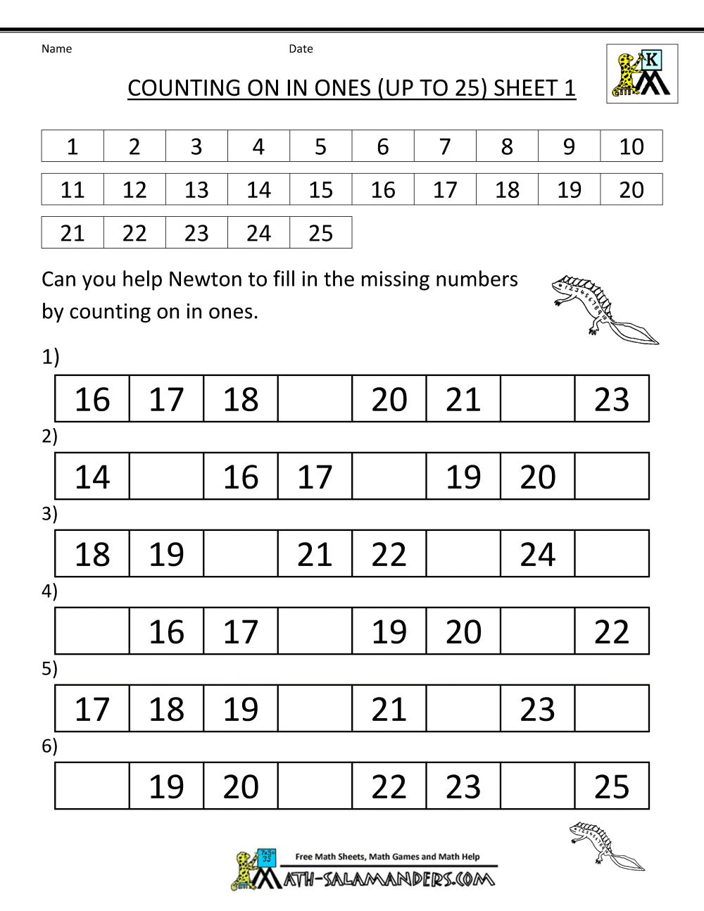 Collection Of Math Worksheets For Year 1