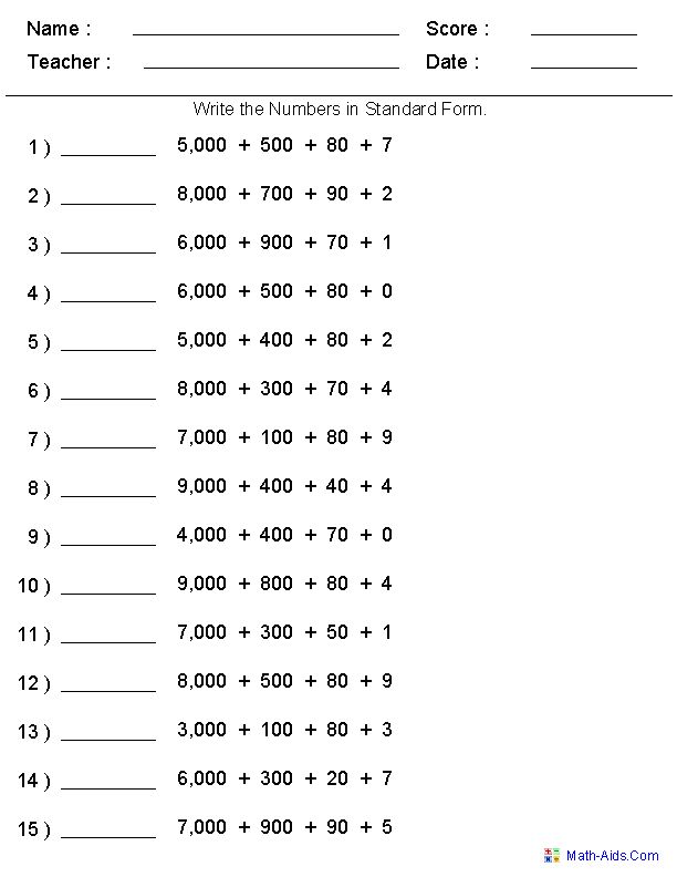 Collection Of Maths Place Value Worksheets Year 5