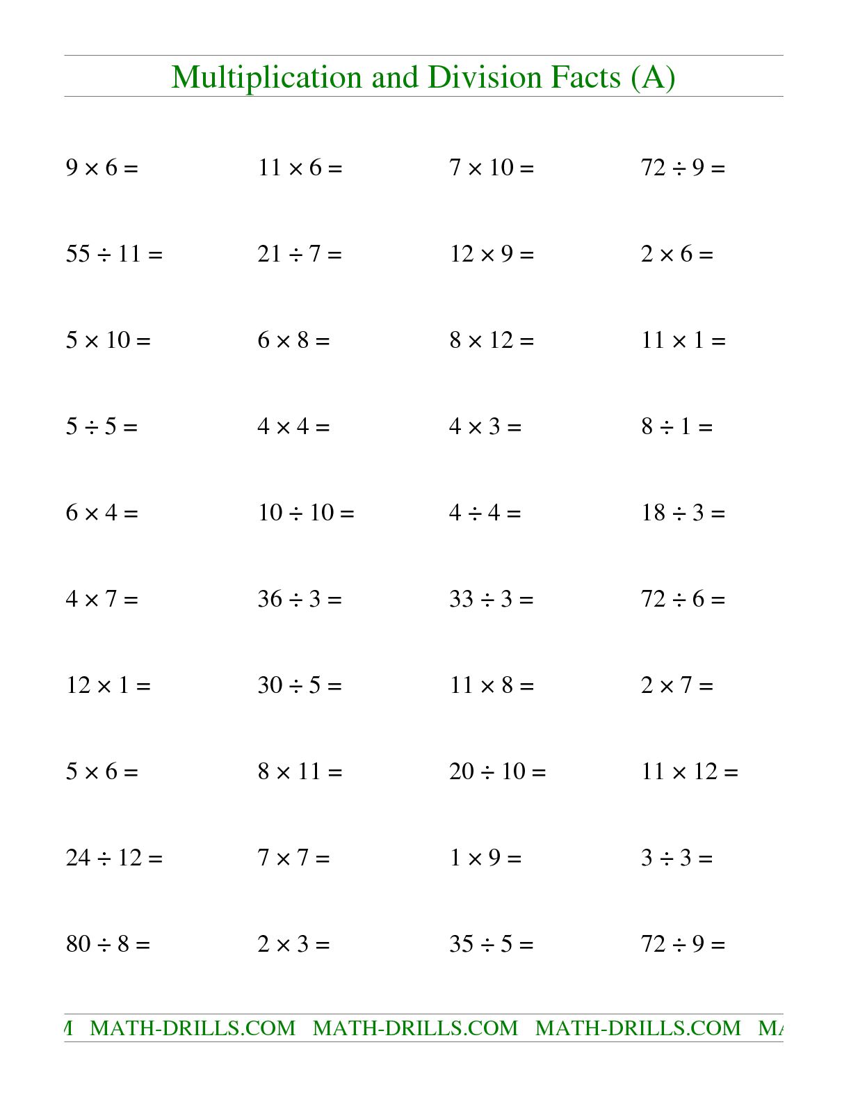 Collection Of Mixed Multiplication And Division Worksheets Grade 4