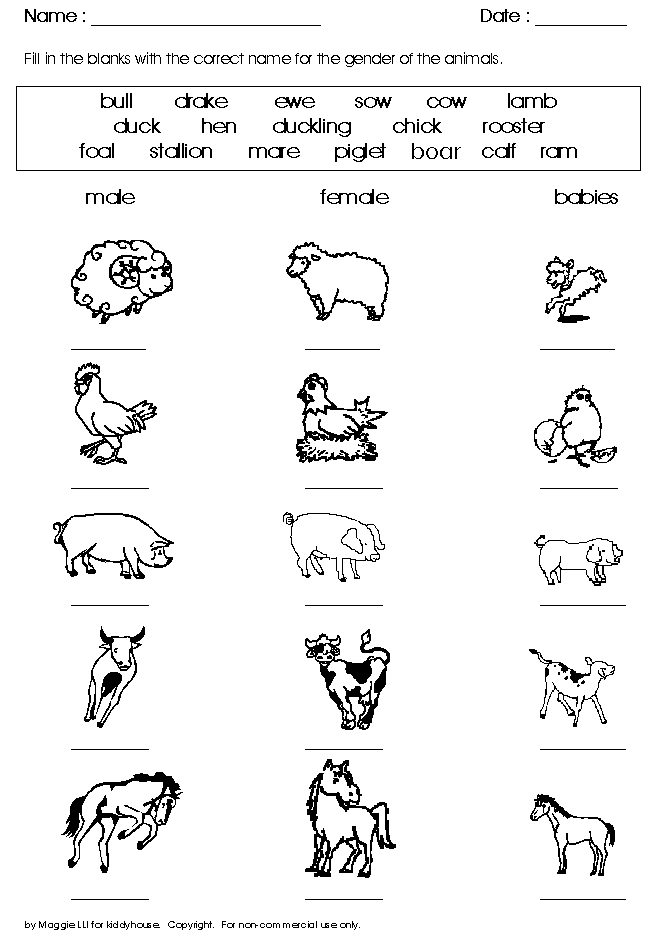 Collection Of Preschool Worksheets Farm Animals