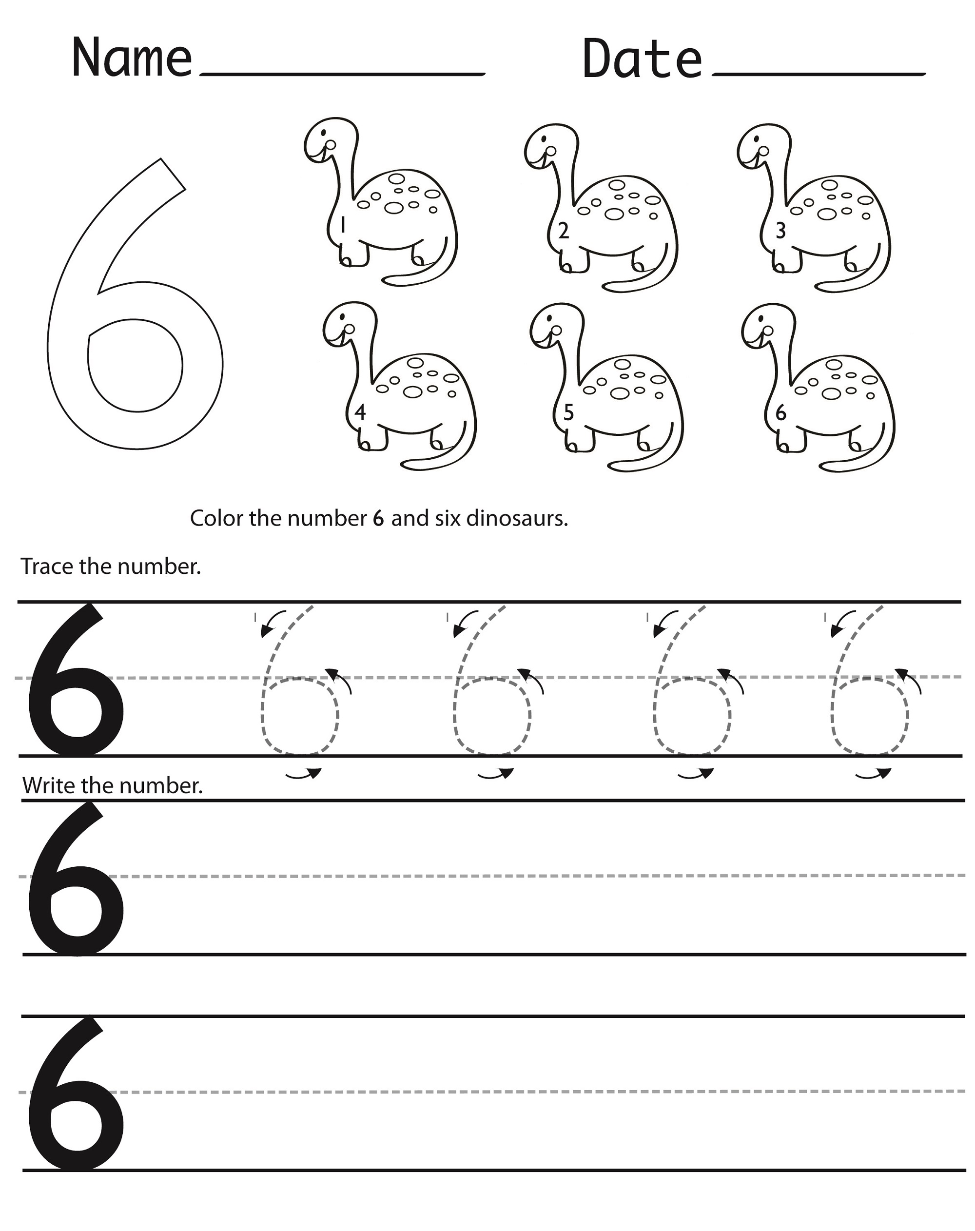 Collection Of Preschool Worksheets For The Number 6