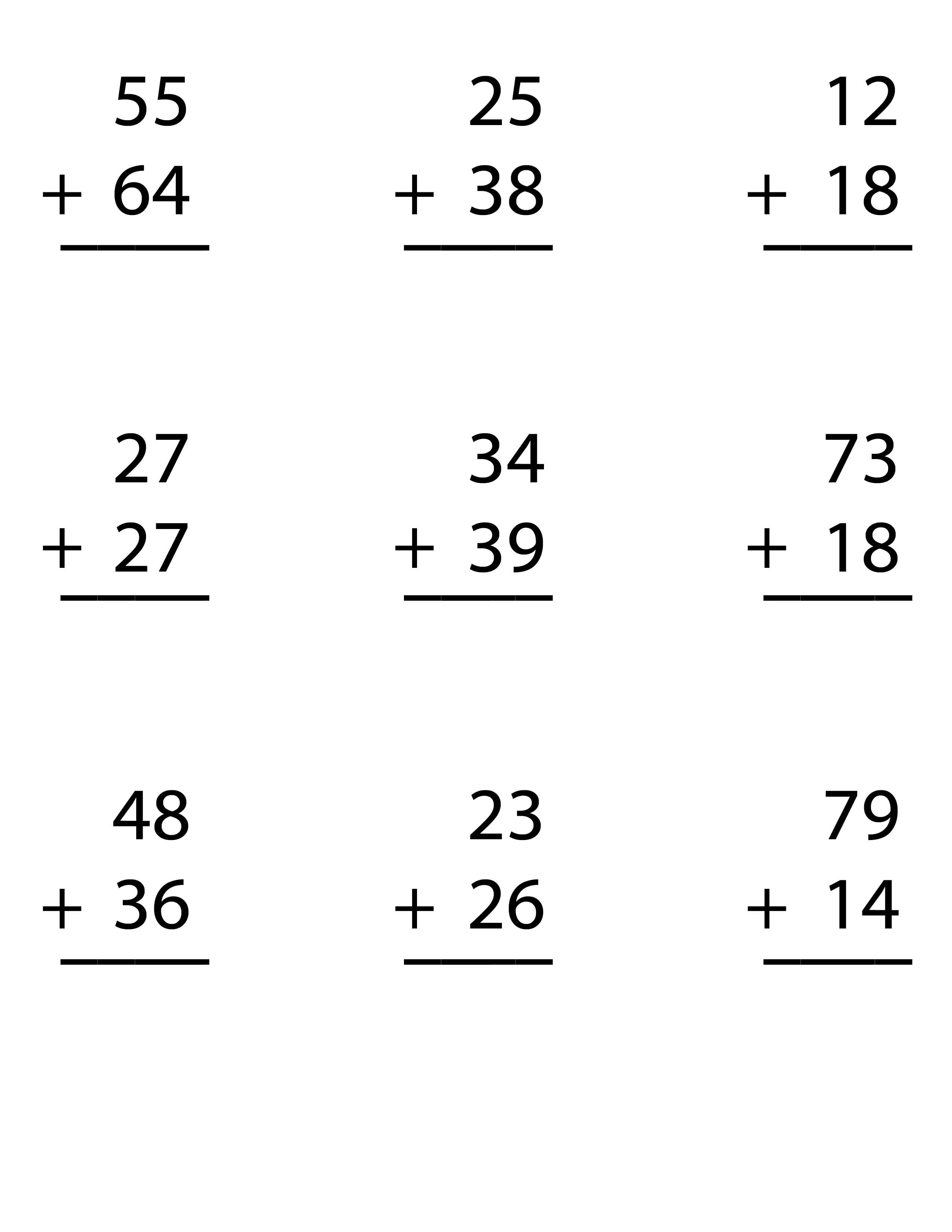 Collection Of Two Digit Addition With Regrouping Worksheets