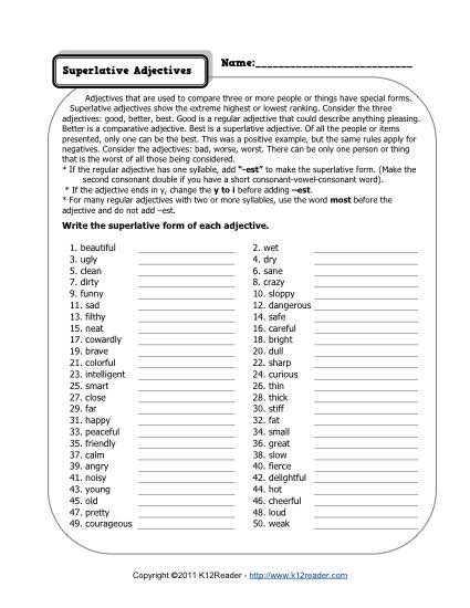 Comparative Adverbs Worksheets 4th Grade 3822269