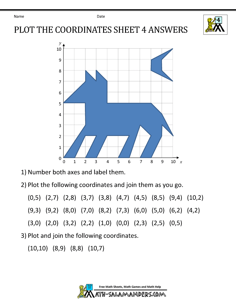 Coordinate Worksheets
