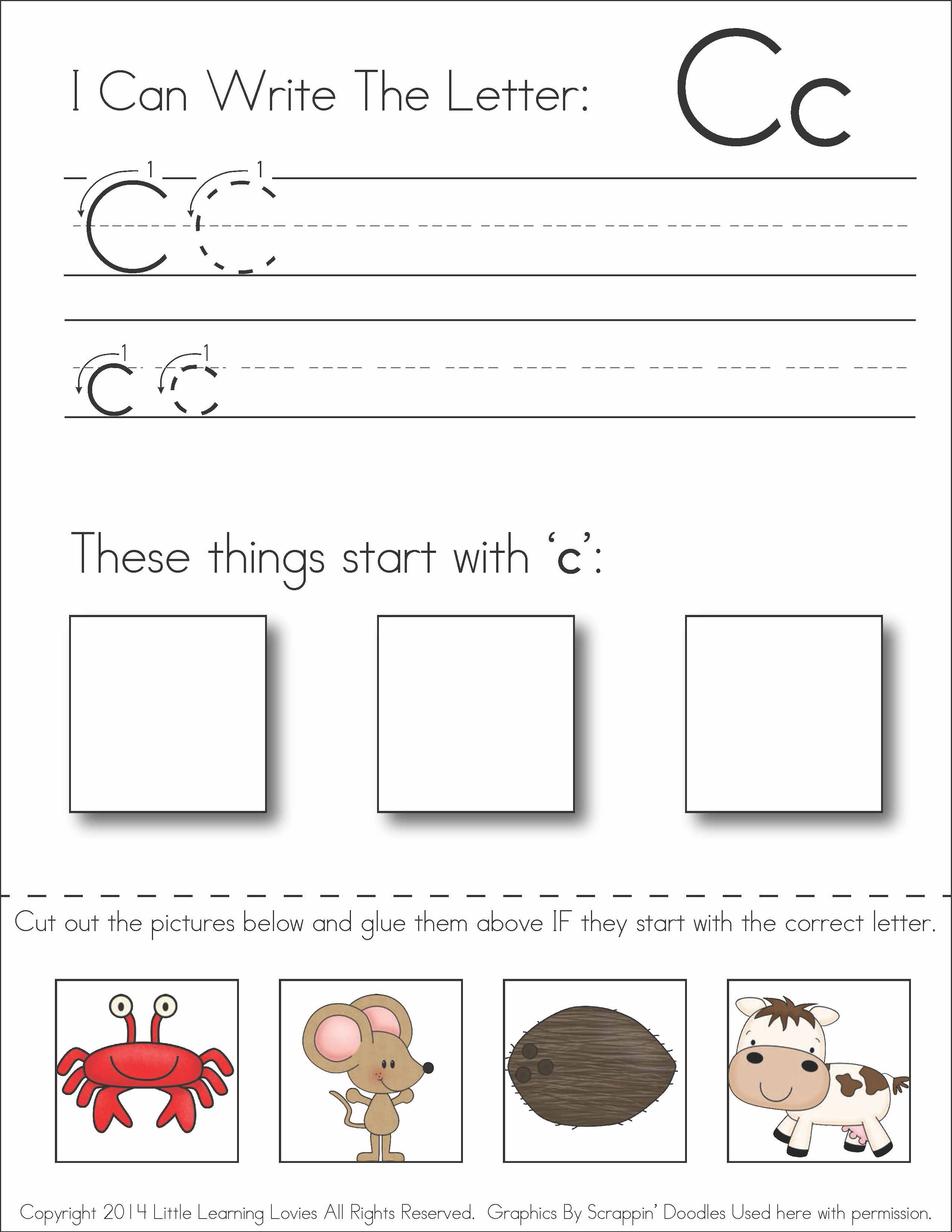 Cut And Paste Letter Worksheets For Kindergarten 241582