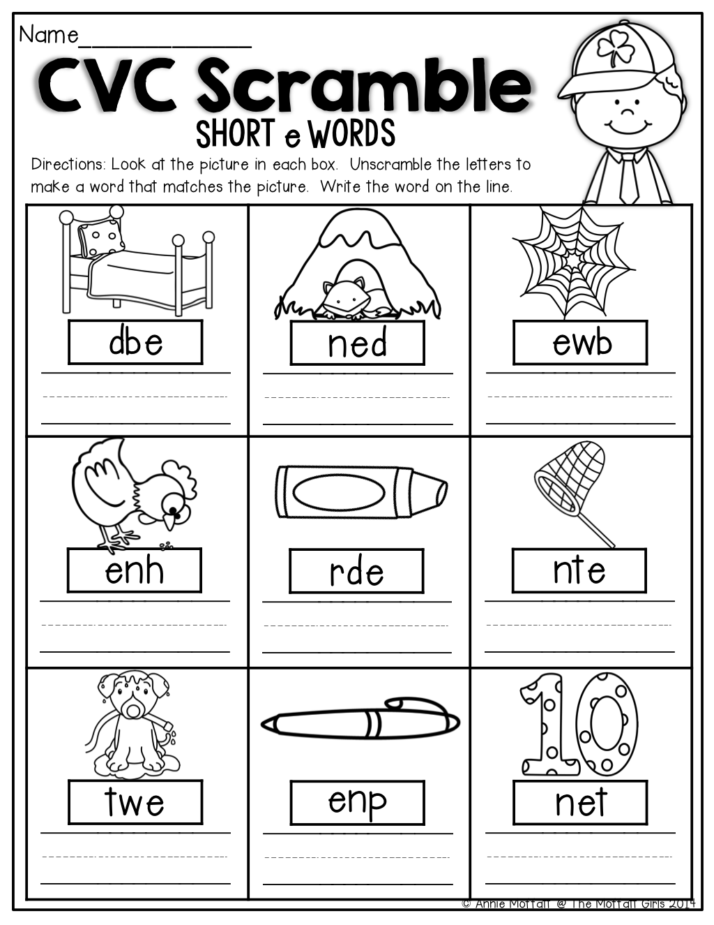 Cvc Scramble! Unscramble The Cvc Words To Make A Word That Matches